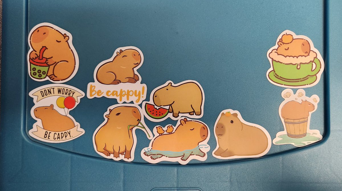 BlairDavenport0's tweet image. I have a student this year who, for the last 2 weeks, has given me a Capybara sticker each day after class. Needless to say, this was a sticker collection I didn't know I needed, &amp;amp; I'm grateful this student chose to share their love of Capybaras w/me. #Capybara #StickerCollection