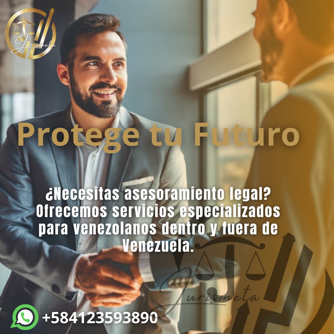 Jurismeta's tweet photo. Protege tu Futuro Legal

¿Necesitas asesoramiento legal? Ofrecemos servicios especializados para venezolanos dentro y fuera de Venezuela.
Escríbenos al enlace de la biografía para brindarte más información🔗.

#AbogadosVenezolanos #DerechosLegales https://t.co/ZMtoaGVufU