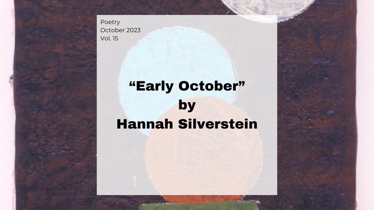 BStormJournal's tweet photo. New Poetry out now in our October issue: @hillhannah and her aptly named,  "Early October" 🍂 Featured with artwork by Jean Wolff.
Read it here: https://t.co/NDUvMWPSlW https://t.co/sExhznNuYv