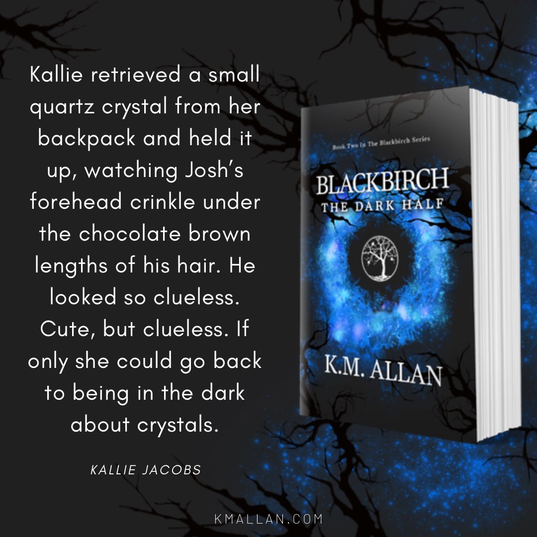 KMAllan_writer's tweet photo. What is Kallie about to teach Josh about crystals? Find out here: https://t.co/xU3MxmYx0v
#Blackbirch: The Dark Half Teaser.
...
#readingcommunity #teasertuesday #shamelessselfpromotion #yabooks #witchesandmagic #urbanfantasy #magicalrealism #YASeries #contemporaryfantasy https://t.co/zyL211llyy