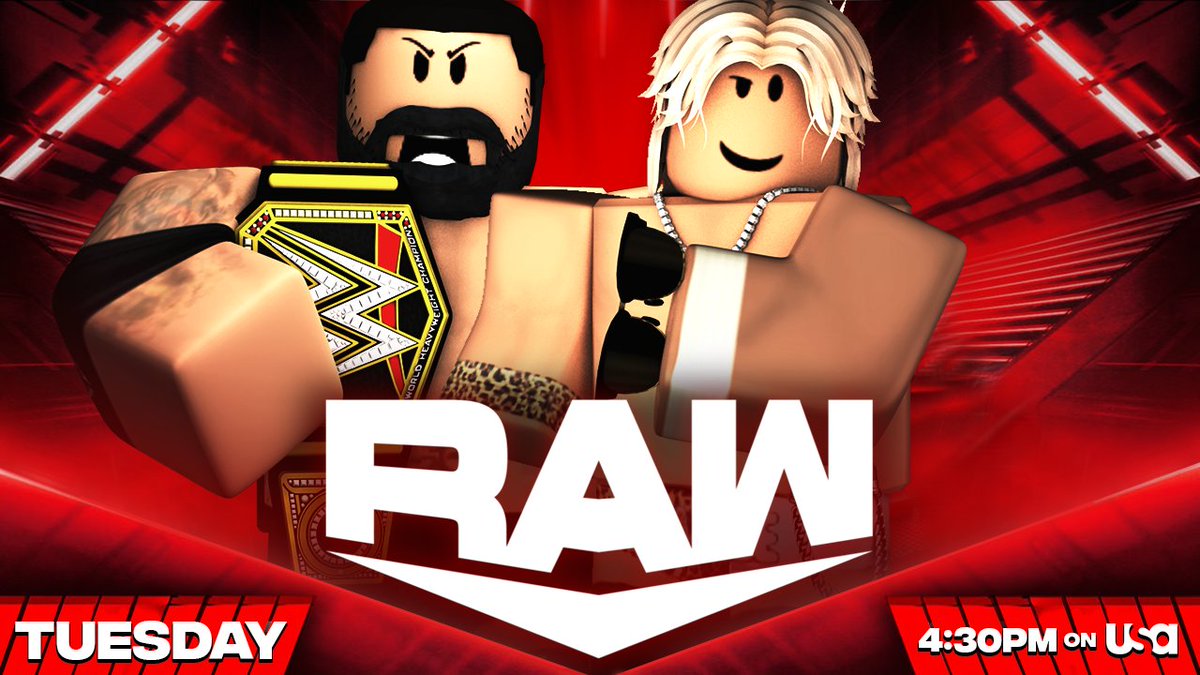 _WWERoblox's tweet photo. -RAW-

@kedsheart goes one on one with @F4DE_4 in a singles match 
-
@LittIeMissBliss looks to put a end to @KaitlynRos52170 
-
@12chopz goes against @BloxyStyles 
-
#BethRose speaks out after being interrupted by #Aryse Last week 

#WWERaw https://t.co/gAWrlVA4ga