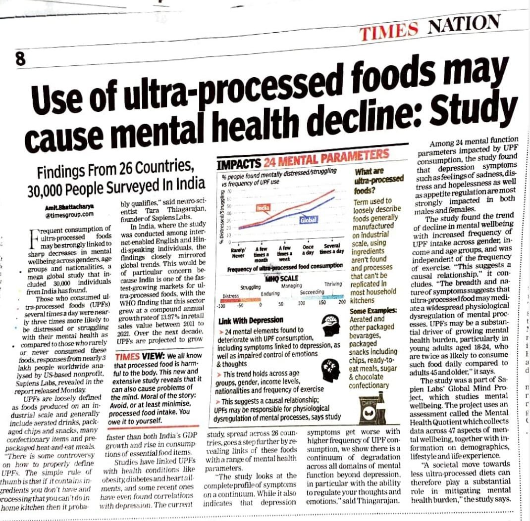 What is good for your heart is also good for your brain #mentalhealth 
#UltraprocessedFoods #HeartHealth