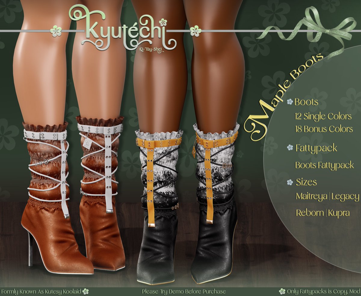 ShynamonSl's tweet photo. 🌼Some Releases You May Have Missed 🌼
 
🌸Kyutéchi Maple Outfit @ Reborn Event 
🌸Kyutéchi Maple Boots @ Tres Chic Event 
🌸Kyutéchi Dakota Outfit Can be found @ Reborn Event (Will be in Mainstore soon)

🌻 Taxi: Links in Bio 🌻 https://t.co/Qu3ZD00OTI