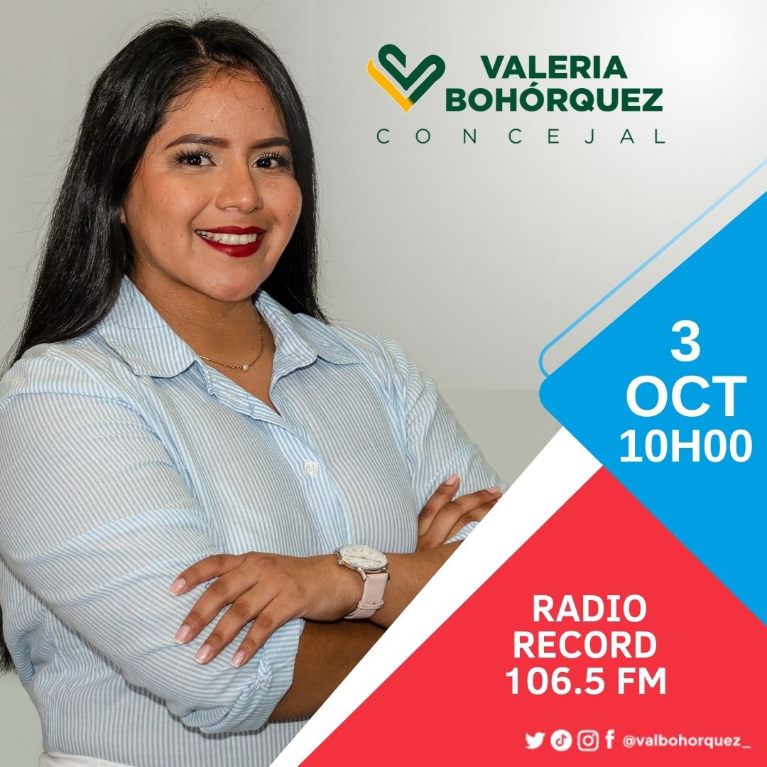 valbohorquez_'s tweet photo. Nos vemos mañana en #RadioRecord ❤️💙🇪🇨
#valeriabohórquezconcejal #SantaElena #ConcejaliaCiudadana https://t.co/1ZcLuUaJkl