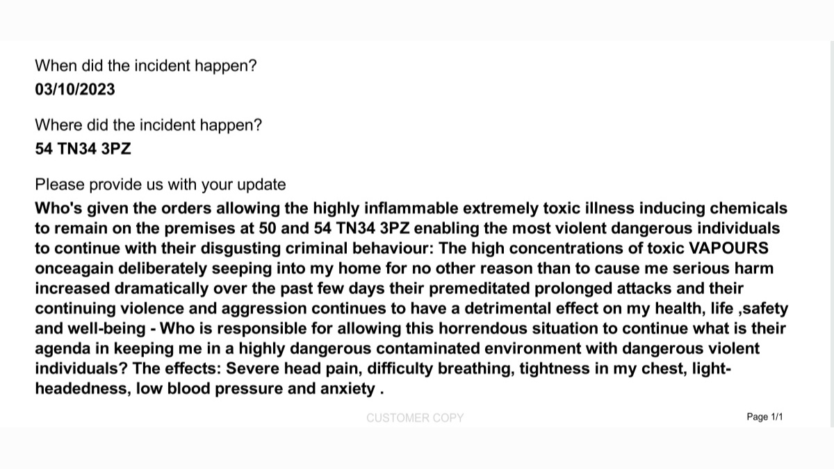 pandora123461's tweet photo. #CystalMethMisuse: Who's given the orders allowing the highly inflammable extremely toxic illness inducing chemicals to remain on the premises at 50/54 TN34 3PZ enabling the most violent dangerous individuals to continue with their criminal behaviour #SuellaBraverman #RishiSunak https://t.co/wnuFGA80vm