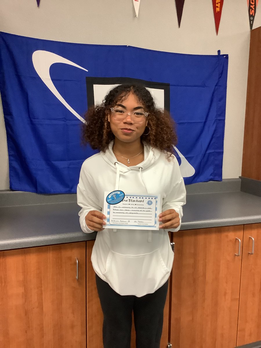 PLSHSTitans's tweet photo. Congrats to last week's Titan of the Week winners!  Way to embrace the four pillars of PLSHS: Improvement, Inclusion, Teamwork, and Excellence! 

9th - Austin Kudym
10th - Lucas Dickerson
11th - Austin Ordonez
12th - Bithiah Pulliam https://t.co/mdoSWnE2dI