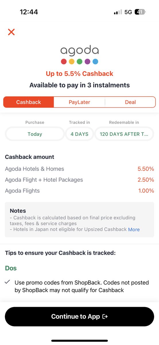 Nurintashaa's tweet photo. Pro tips: jangan lupa guna ShopBack kalau nak lagi jimat sebab nanti dapat Cashback balik 🫶🏻

Follow je cara ni:

1. Buka app ShopBack
2. Search agoda
3. Click dekat app agoda tu
4. Click “continue to app” and dia terus direct ke app agoda 
5. Masa dekat agoda tu korang search truntum hotel, padang then checkout

Yang belum ada ShopBack boleh install sini untuk dapat RM10 cashback free : https://t.co/ybHRMPDRW2