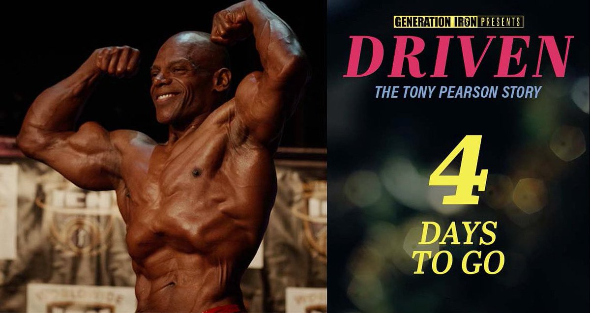 tonypearson87's tweet photo. Driven - The Tony Pearson Story 
Drops October 6th! On all platforms! @GenerationIron @TeaWithT @tonypearson87 @vladarfilms @directormenji #Documentary #film #bodybuilding  #bodybuilder https://t.co/8kLCA0KlTq