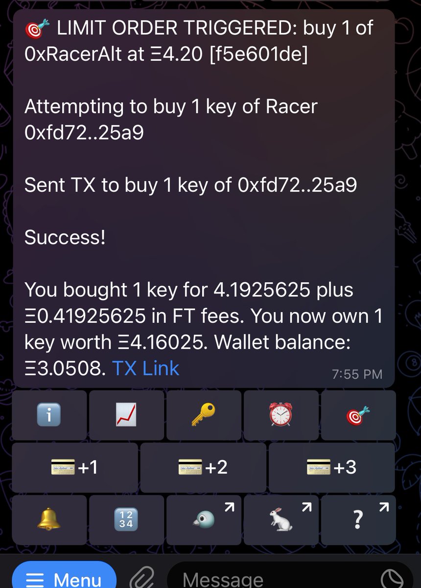 RoboSuite's tweet image. Friend Tech pullbacks are a great time for ⏰ Price Alerts and 🎯 Limit Orders.

Unlimited access for you and all of your key holders with key purchase.

t.me/FriendTechHelp…