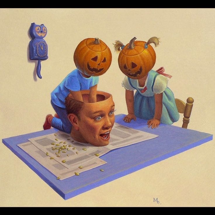 HorrorOrman's tweet photo. #Halloween 🎃🍂
#Autumn #Fall #October
#jackolantern #pumpkin #art by #MarkElliott https://t.co/mbayoUoDKk