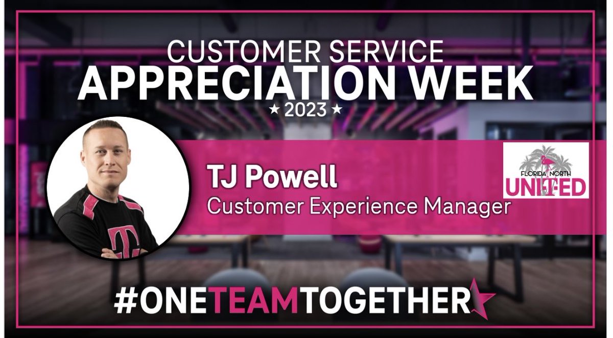 When you think about creating happy customers, there’s nobody on our Magenta team better than <a href="/ThomasEPowellJr/">Thomas E Powell (aka TJ) Cronin family,Cork 🇮🇪🍀</a>! Thank you for your continued support each and every day! We appreciate YOU! #FloridaNorthUnited