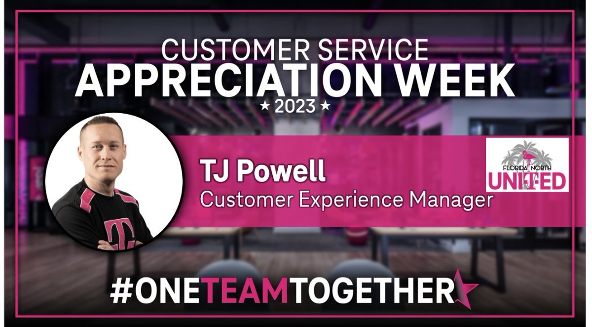 When you think about creating happy customers, there’s nobody on our Magenta team better than @ThomasEPowellJr! Thank you for your continued support each and every day! We appreciate YOU! #FloridaNorthUnited