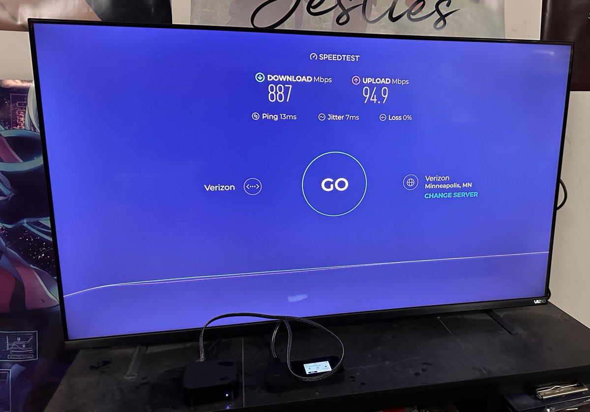 NoraBoopFactory's tweet image. Verizon on fire!

Tested with MiFi X Pro M3100 on Verizon postpaid connected to Apple TV 4K

100 MHz of n77

#verizon #cband #n77 #speedtest