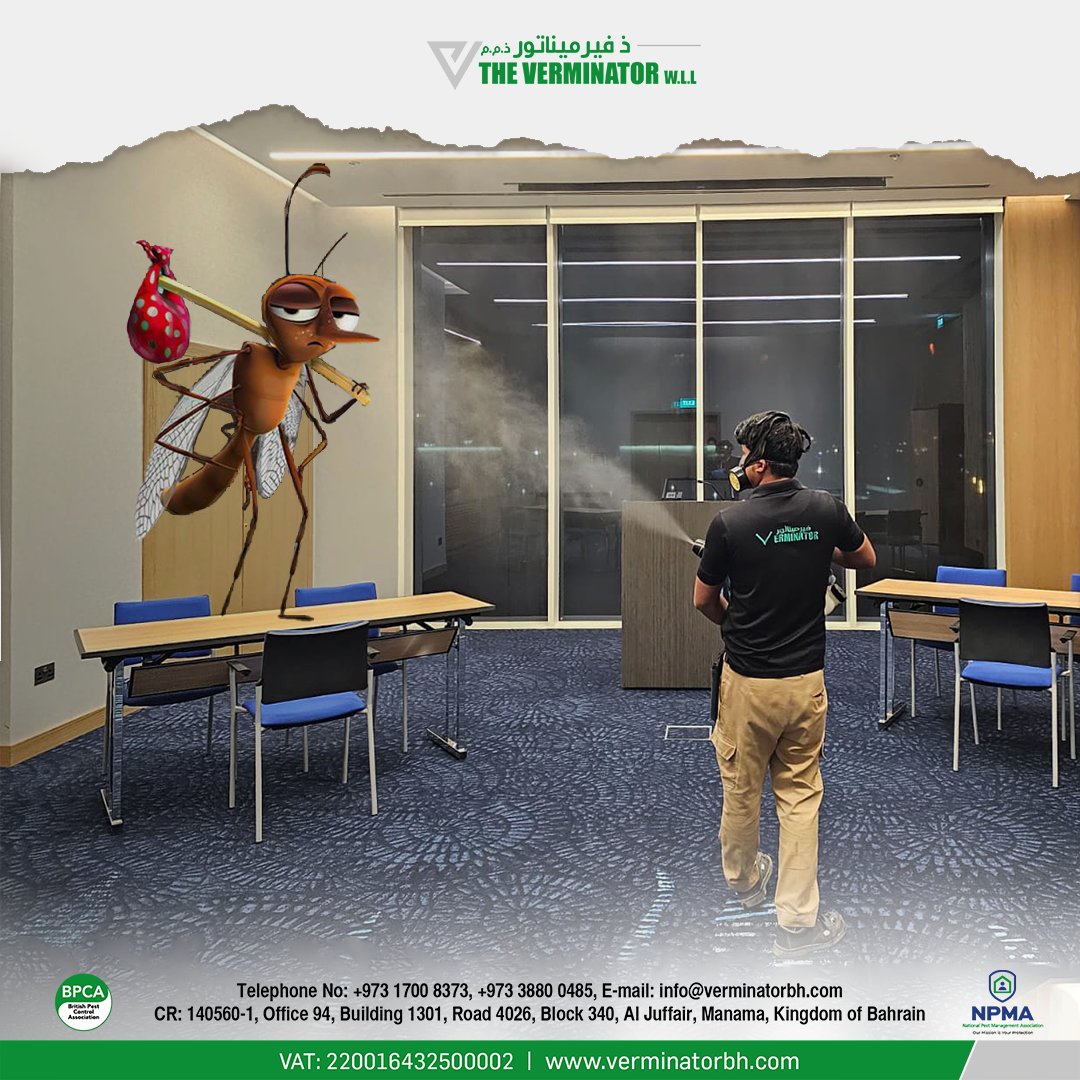 verminatorwll's tweet photo. Bite-Proof #Bahrain: Keeping Mosquitoes 🦟 at Bay!

Whatsapp: +973 3880 0485 | +973 17008373
🌐 https://t.co/EuaeBdpjcV

#mosquito #mosquitocontrol #mosquitoes #mosquitobites #mosquitokiller #mosquitorepellent #PestControl #pestmanagement #bahraini #Manama #manamabahrain https://t.co/J5QsAlGdJQ