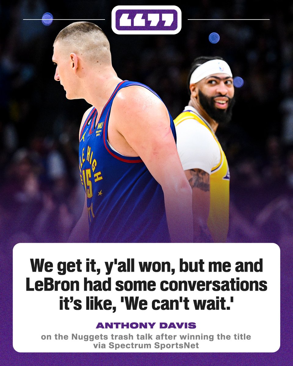 SportsCenter's tweet photo. AD and LeBron kept receipts on the Nuggets 👀 https://t.co/ZmUpNXv7EQ