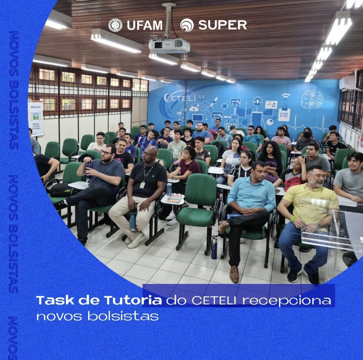 projeto_super's tweet photo. No dia 27 de setembro, ocorreu a recepção de 39 novos bolsistas da Task de Tutoria do CETELI, coordenada pela Profª. Greicy Costa Marques com a presença dos professores tutores no Auditório do CETELI. 💙💙💙

Sejam bem-vindos!!! 😊 https://t.co/r4H7elNT30