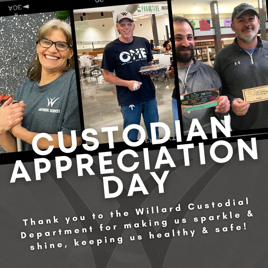 Our custodial services team is the best in the biz! 

Thank you for keeping us healthy and safe. Thank you for working hard behind the scenes and going above and beyond every day. 

#OneTeamOneWillard