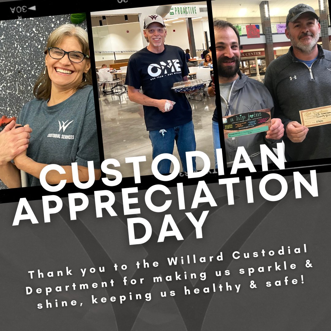 Our custodial services team is the best in the biz! Thank you for keeping us healthy and safe. Thank you for working hard behind the scenes and going above and beyond every day. #OneTeamOneWillard