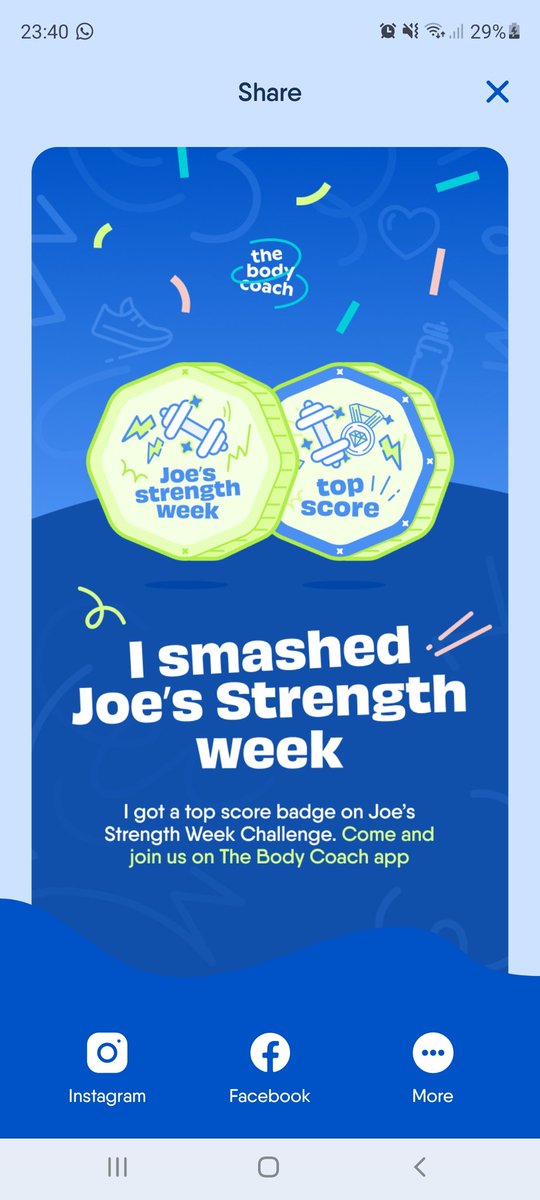 sonkelly's tweet photo. I smashed Joe's Strength Week Challenge. Come and join us on The Body Coach App. @thebodycoach
Absolutely love it 🙌
https://t.co/ZJQT7NqOTm https://t.co/YWDO0txlL2