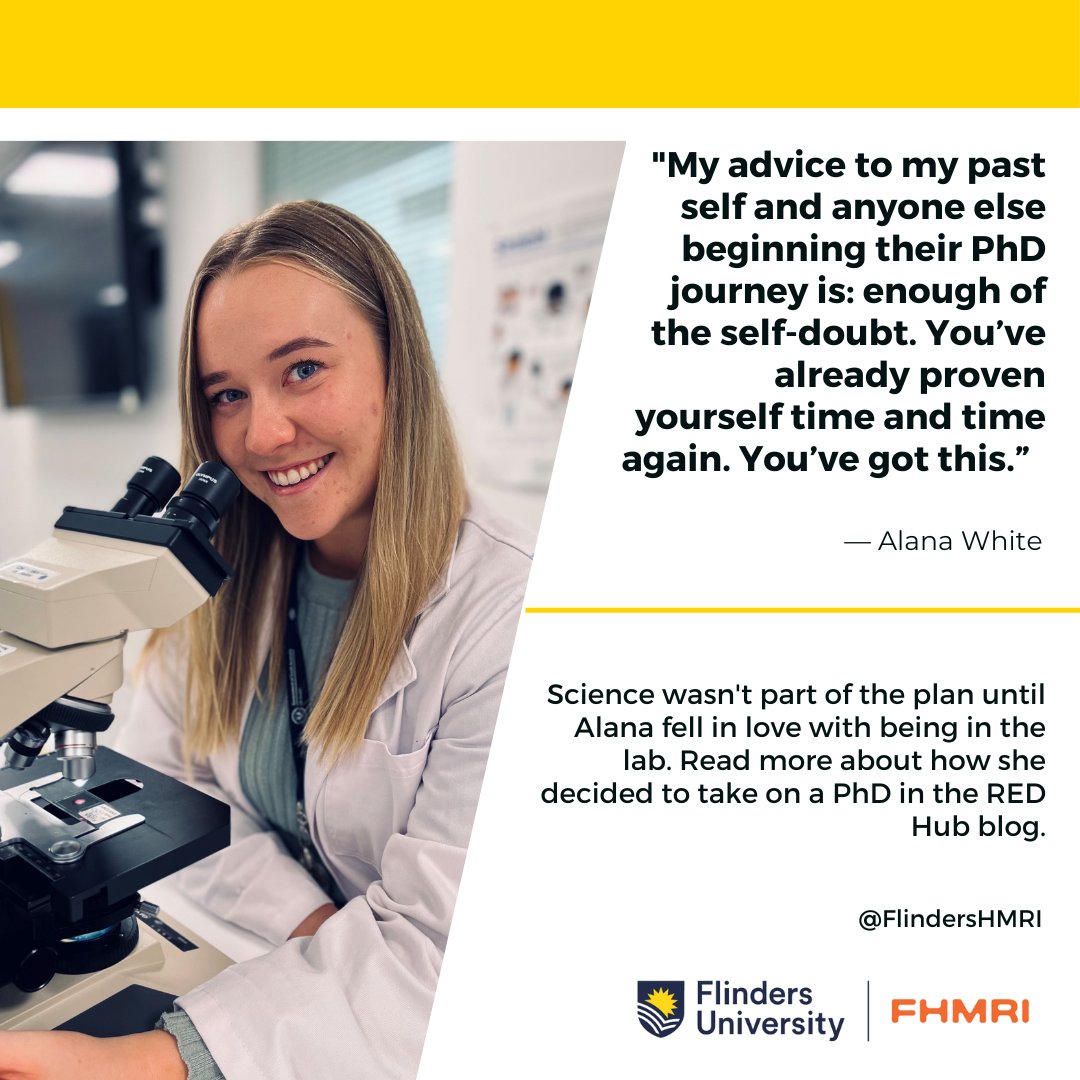 FlindersHMRI's tweet photo. Read more about @AlanaWhite_16 journey toward her PhD: https://t.co/Pr5t6pGgKa
#research #HDR #FlindersHMRI #PhD https://t.co/Plxu69sD0h