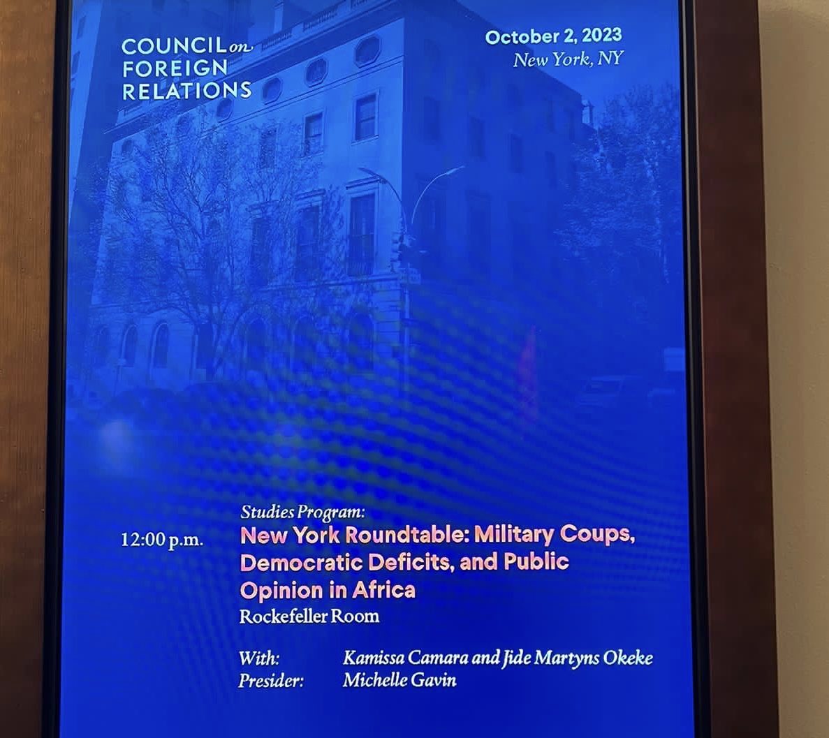 jmartyns's tweet photo. Privileged and honoured to present ⁦@UNDPAfrica⁩’s Soldiers and Citizens report and the #AFSIT at the ⁦@CFR_org⁩ -⁦@_AfricanUnion⁩ ⁦@ahunnaeziakonwa⁩ ⁦@UNDP⁩ ⁦@Bankole_Adeoye⁩ https://t.co/msZMCevleQ
