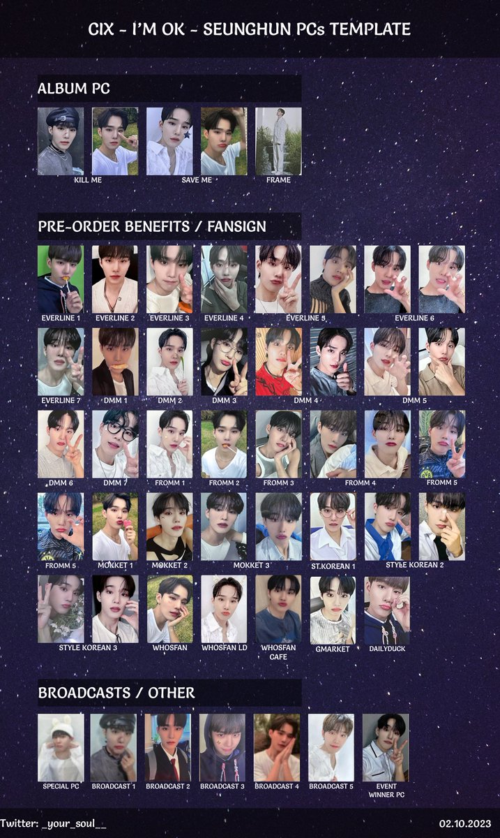 _your_soul__'s tweet photo. I'M OK - CIX template (PCs only)  

BX, Seunghun, Yonghee  

Album photocards + POBs + events + broadcasts
please contact me if i miss smth! 

Feel free to use!  

#CIX #씨아이엑스 #seunghun #승훈 #Jinyoung #배진영 #BX #병곤 #yonghee #배진영짱 #현석 https://t.co/66JmRYyCa1