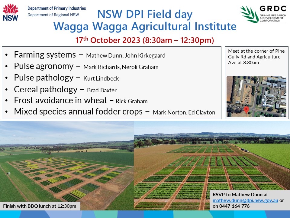 Farm_Link's tweet image. Don&apos;t miss the GRDC CSIRO DPI Farming Systems field days this October and see what crop sequences are performing well in your region      

Condobolin 4th Oct, Greenethorpe 12th Oct, Wagga 17th Oct, Urana 18th Oct

Details in pics

@NSWDPI_AGRONOMY @theGRDC @CSIRO @GRDCNorth…