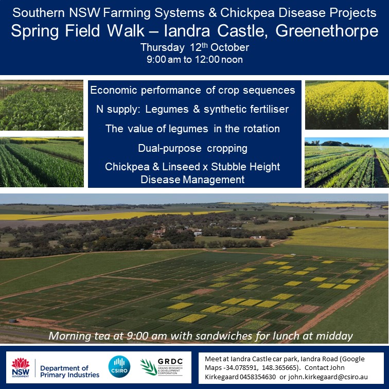 Farm_Link's tweet image. Don&apos;t miss the GRDC CSIRO DPI Farming Systems field days this October and see what crop sequences are performing well in your region      

Condobolin 4th Oct, Greenethorpe 12th Oct, Wagga 17th Oct, Urana 18th Oct

Details in pics

@NSWDPI_AGRONOMY @theGRDC @CSIRO @GRDCNorth…