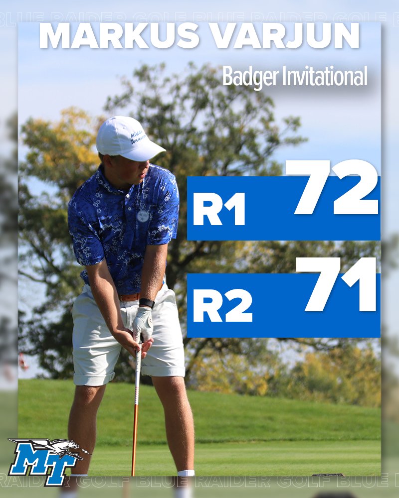 MT_MGolf's tweet photo. For the second day in a row, we have four guys at par or better!

#BlueRaiders https://t.co/y63Oultr79