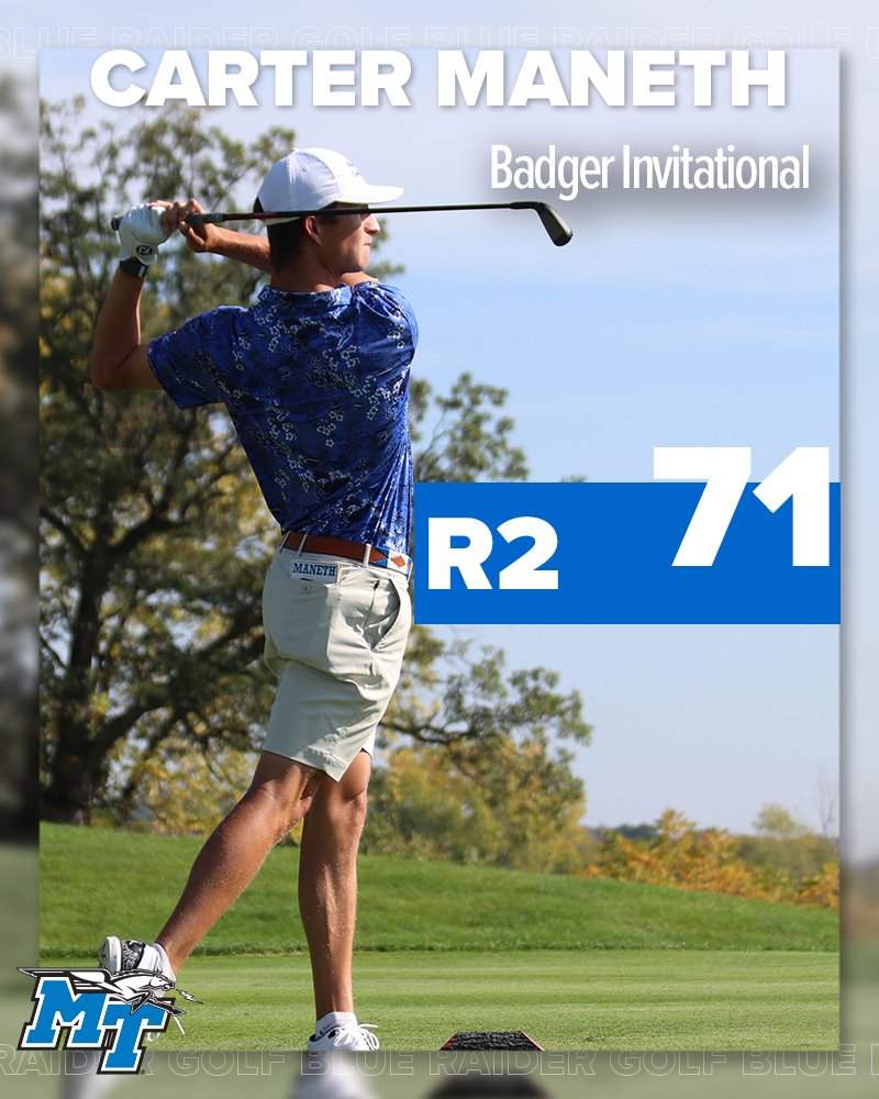 MT_MGolf's tweet photo. For the second day in a row, we have four guys at par or better!

#BlueRaiders https://t.co/y63Oultr79