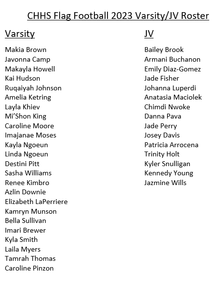 CHHSflagFB's tweet photo. The Official Roster is set!!  See y'all in the State Championship game!!! https://t.co/gnczhwbfVI