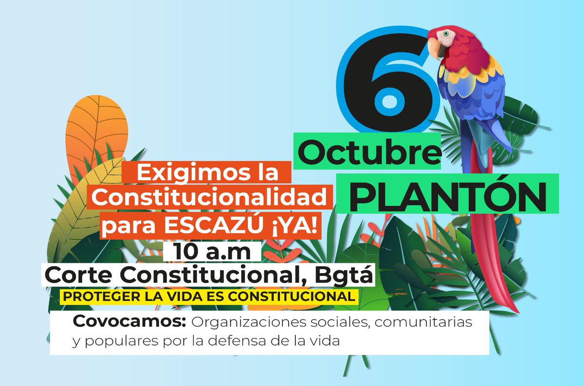 DEFENDAMOS ESCAZÚ|✊🏾🍃🌀

🦚 Éste viernes 6 de octubre estaremos en la <a href="/CConstitucional/">Corte Constitucional</a> Constitucional: Exigiéndole al Magistrado Ibáñez: REVISIÓN INMEDIATA A LA LEY 2273 de 2023 [ACUERDO DE ESCAZÚ 🧡]

Garantías para la vida y su defensa 🐝✊🏾

#ConstitucionalidadEscazúYa