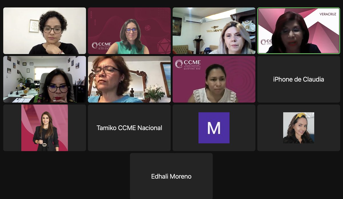Como cada mes tuvimos junta todas las presidentas de los capítulos CCME.

Revisar y compartir es parte de nuestra filosofía

Este mes nos toco escuchar a <a href="/EdhaliMoreno/">Edhalí Moreno</a> presidenta de CCME Puebla con sus buenas prácticas de como ha avanzado el estado en pro de las mujeres.