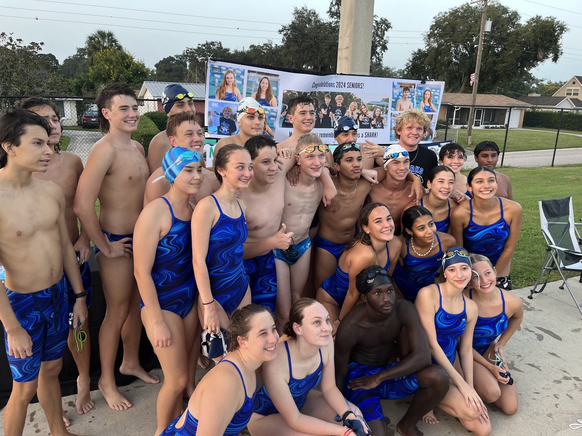 Senior night at swim! Go Sharks!!!