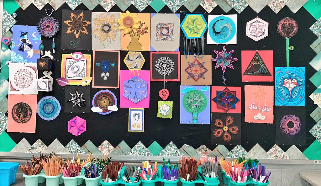 BHSVisualArt's tweet image. String Art by Art 1 classes