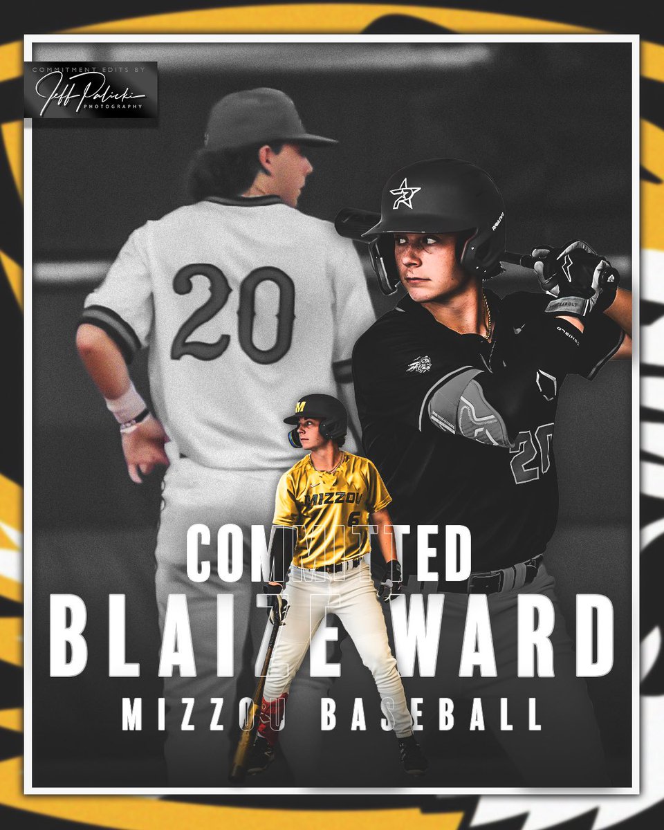 I’m excited to announce my commitment to play baseball at the University of Missouri. I want to give a special thank you to Coach Chris Foor, Coach Nick Watson, Coach Andy Menard, Coach Allen Gum, Warren Martin, and JB Peace. #MizzouNOW