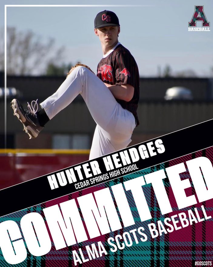 Congrats to Hunter Hendges from Cedar Springs High School on committing to Alma College.