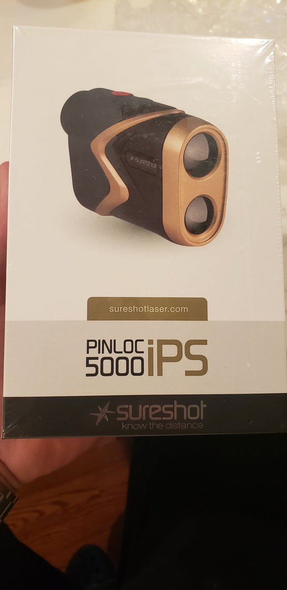 What a gift by my friend @JasonSobelTAN! We discussed on @SiriusXMPGATOUR about the cost of range finders, and how I have lost MULTIPLE in my life. He sent me the Sureshot PINLOC 5000iPS. What a guy!?! Thank you.