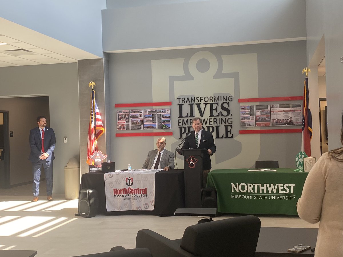 allisonhoffmann's tweet photo. Celebrated the signing of 17 addt’l agreements between @ncmcpirates &amp; @NWMOSTATE to ensure seamless transfer for students in the region! Thankful for the continued collaboration &amp; true partnership. @ncmcholder - thanks for leading the charge &amp; being so great to work with! https://t.co/O5tcWQ4oO1
