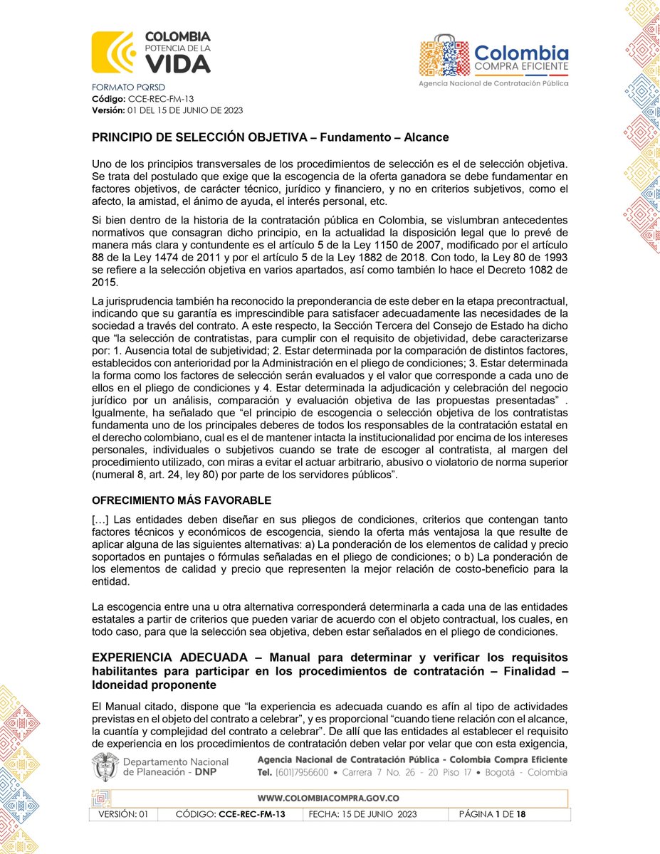 🧮¿Es válido asignar puntaje en calidad al proponente que ofrezca personal o servicios adicionales a los mínimos requeridos?

CCE señala que puede ser factor de evaluación, pero bajo la metodología de costo-beneficio

Descarga aquí👇
buff.ly/45cViUk