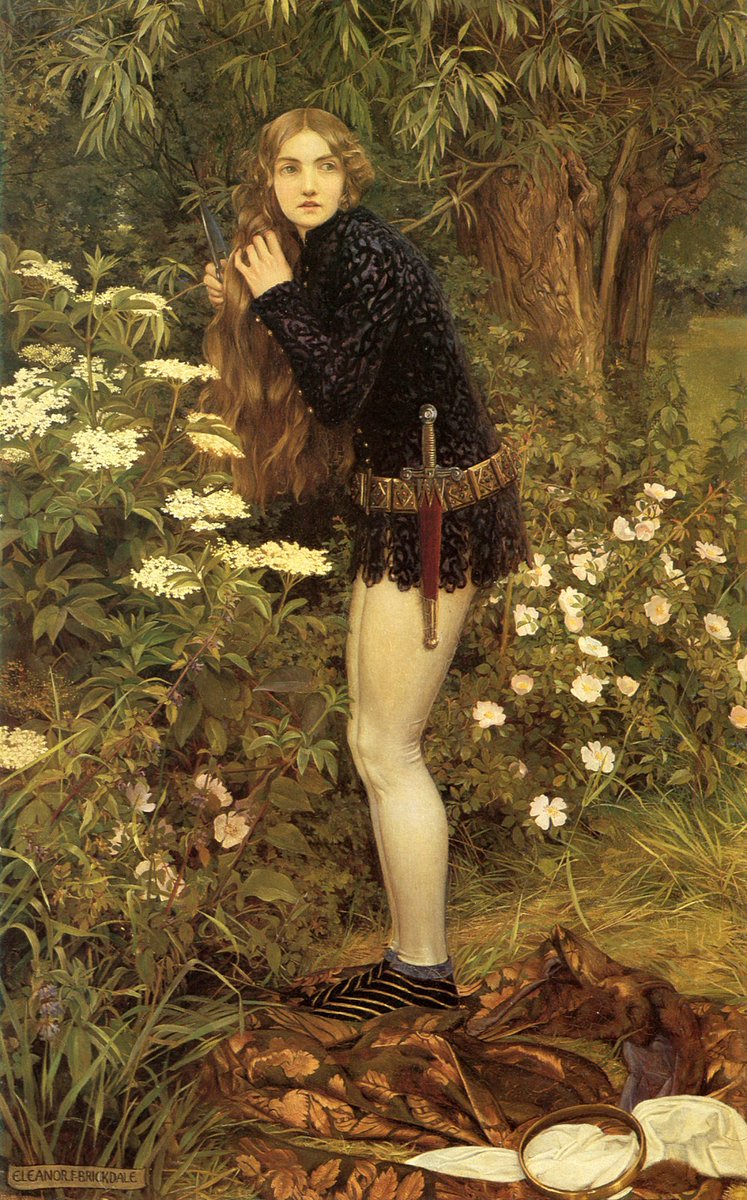 wikivictorian's tweet photo. The Little Foot Page, by English painter Eleanor Fortescue-Brickdale (1905). Walker Art Gallery. https://t.co/RzWcgk31V8