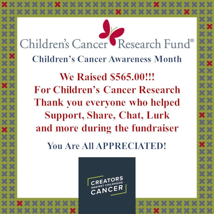 I want to thank everyone who helped make and surpass our goal for children's cancer research. 💛<a href="/childrenscancer/">CCRF</a>  <a href="/CreatorsACC/">Creators Against Childhood Cancer</a> #childrenscancerawareness