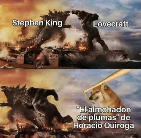 facundodellaqua's tweet photo. “La sirvienta dio un grito de horror con toda la boca abierta, llevándose las manos crispadas a los bandós. Sobre el fondo, entre las plumas, moviendose lentamente las patas velludas, había un animal monstruoso, una bola viviente y viscosa" https://t.co/QwhBwywopM
