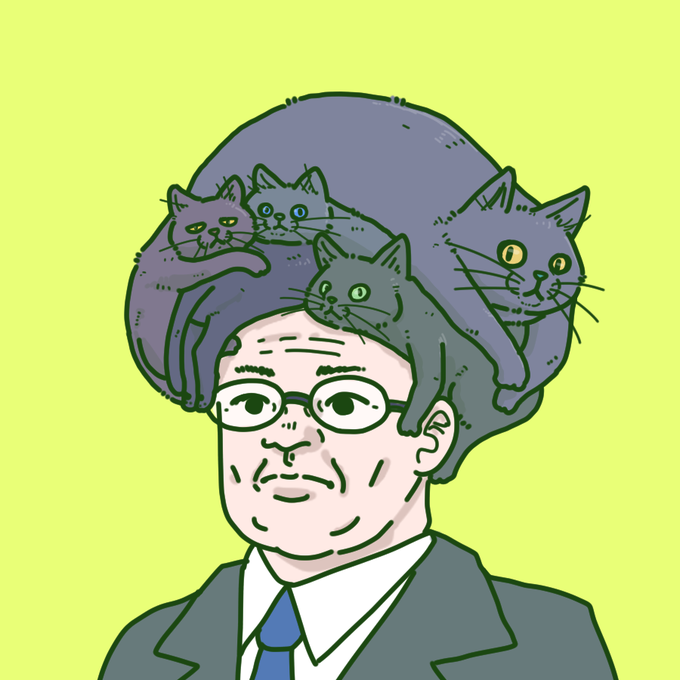 「cat on head smile」 illustration images(Latest)