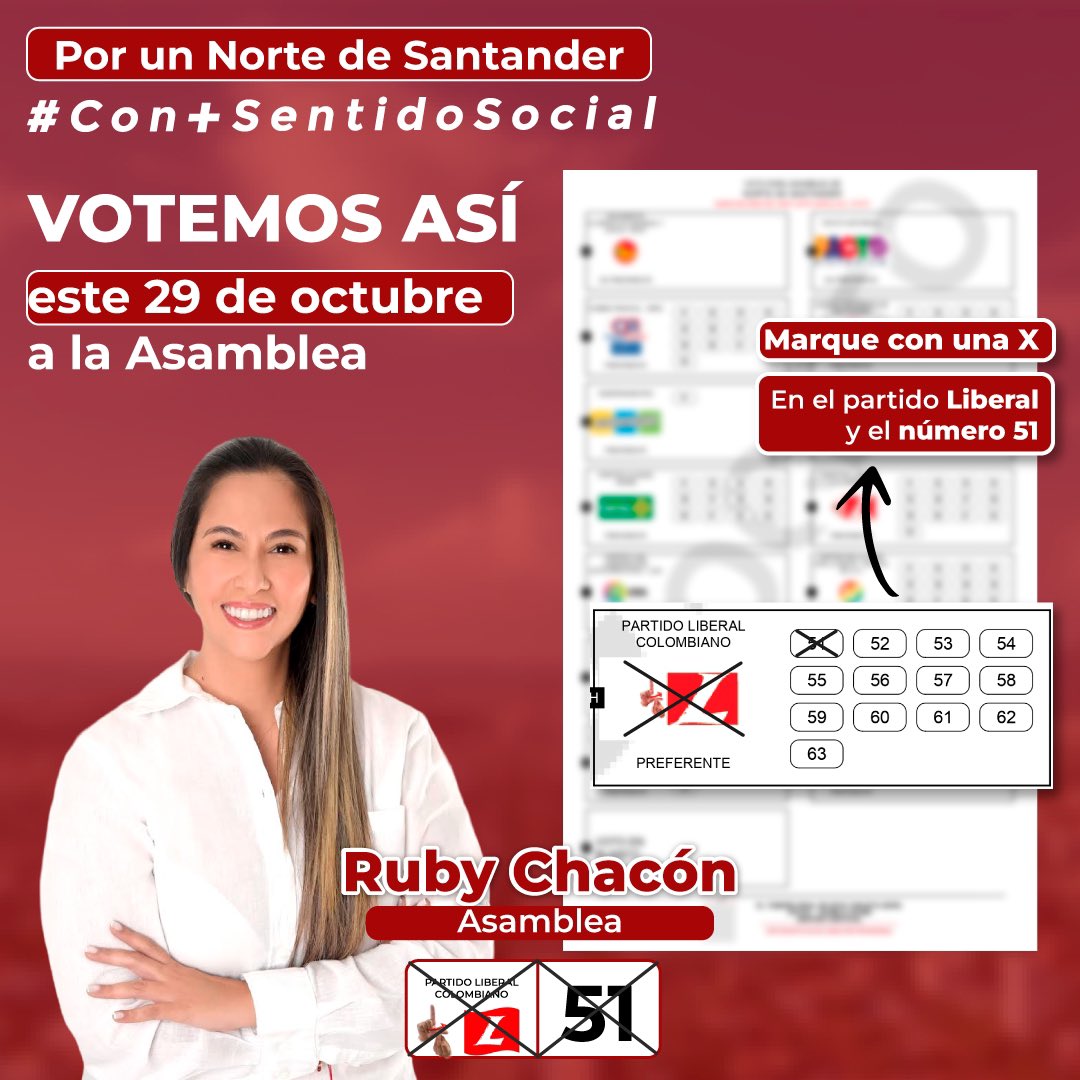 rubyachacon51's tweet photo. ¿Por qué me apasiona la política? Porque es el arte de servir a la comunidad. Por eso estoy enfocada en proyectos sociales que beneficien a las poblaciones vulnerables de mi departamento. 

Por un Norte de Santander #ConMásSentidoSocial marca este #29Octubre #L51 a la Asamblea. https://t.co/DeCv5fKGst