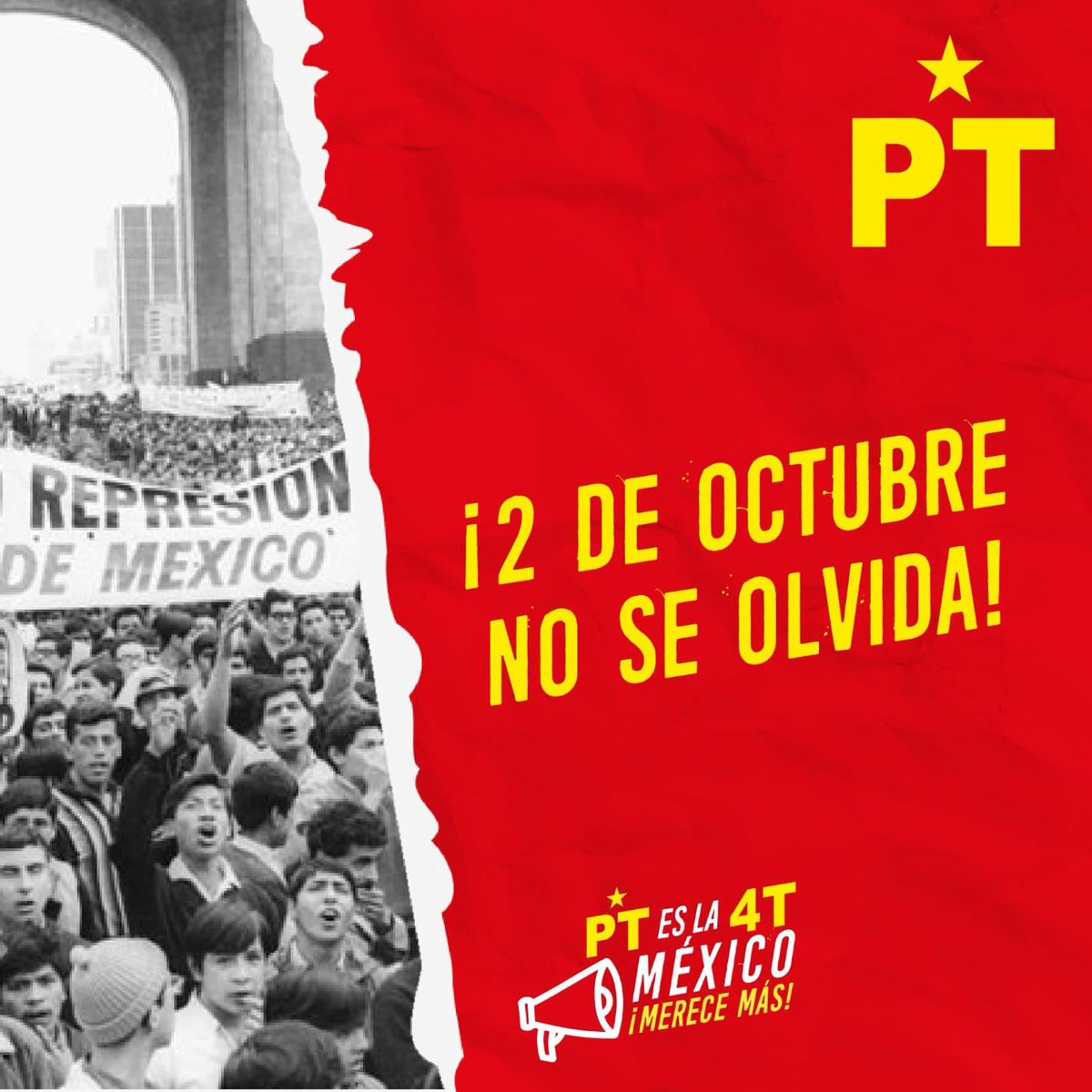 2 de octubre no se olvida!
¡No permitiremos más represiones contra estudiantes.
#2DeOctubre #MovimientoDe|68