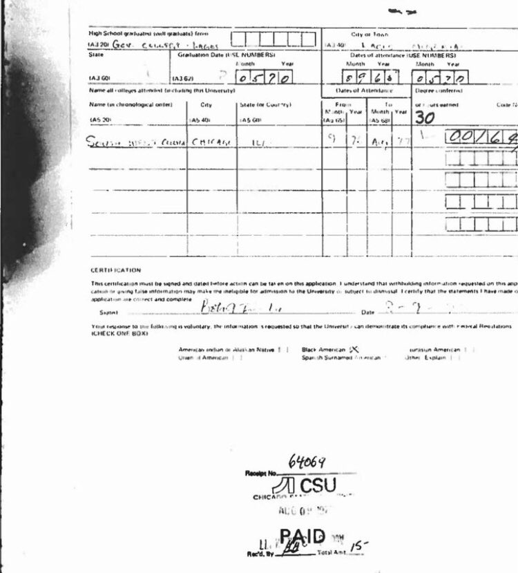 firstladyship's tweet photo. BREAKING:

1. The Academic Records released by the Chicago State University, indicated that the “Bola Tinubu” that was admitted, graduated from Government College, Lagos.

VERDICT: Government College Lagos was founded in 1974. Whoever claimed they graduated from there in 1970 is a FRAUD! ❌

The Bola Tinubu in Aso Rock, has been disowned by the old students of the Government College, Lagos.

2. The academic record from SouthWest College he used for his admission into the CSU, it belongs a lady. 

VERDICT: Tinubu is an identity thief. ❌

3. The certificate he presented to INEC is FAKE. It is completely different from what the CSU issued in 1979 (the same year he claimed he graduated).

VERDICT: Bola Ahmed Tinubu forged his Diploma Certificate. ❌

This is the true position of things, as released & authenticated by the Chicago State University. Any other news from APC handles & in the print & TV stations in Nigeria (contrary to what I just reported) IS FAKE NEWS!