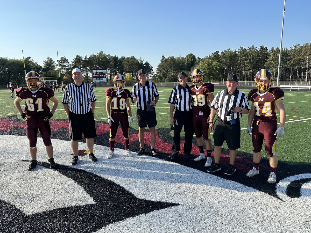 Sophomore football team recognizing the officials during Officials Appreciation Week. First of four events to honor our officials. Thank you for all that you do! <a href="/wiaawi/">WIAA</a>