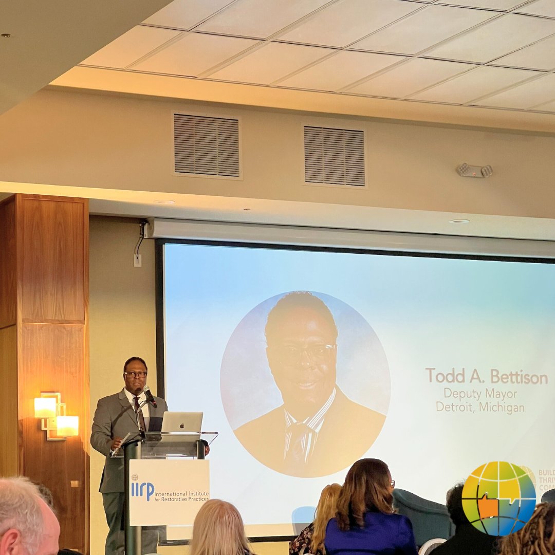 iirpgradschool's tweet photo. Day 1 of the IIRP's 2023 World Conference in Detroit, MI, USA was a success!🌟 

Thank you to all of our panelists, staff, and attendees for making today great.

Here are some highlights from today📸 

#iirpworldconference23 #IIRP #buildingcommunity https://t.co/aJmPpqoXEo