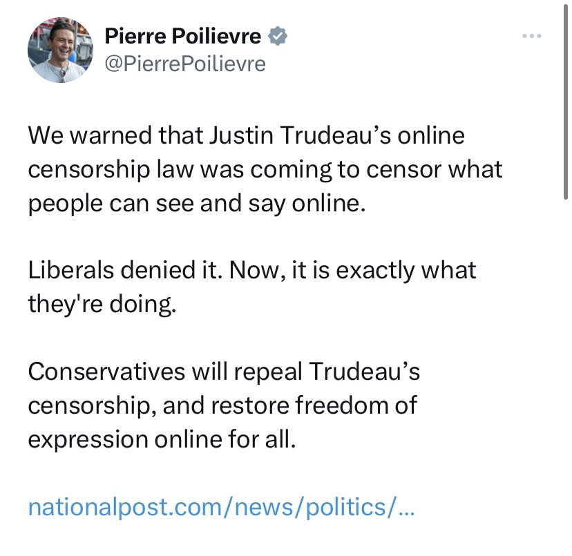 What the #OnlineStreamingAct actually does:
✅ more Canadian stories
✅ supporting Canadian 🎶, 📺, and 🎥
✅ gets global streamers to pay their fair share
 
Conservatives are telling you that our Act means you can’t post online. So they posted online about it. 🙃